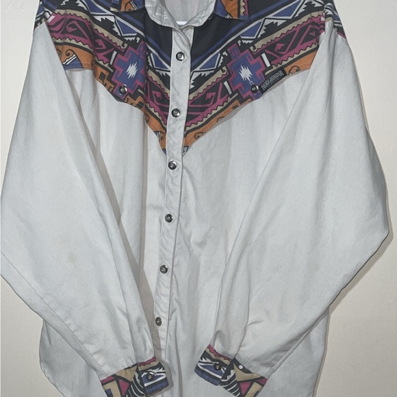 Vintage Roughrider by Circle Y Southwestern Button-Up Shirt size large - Picture 2 of 8